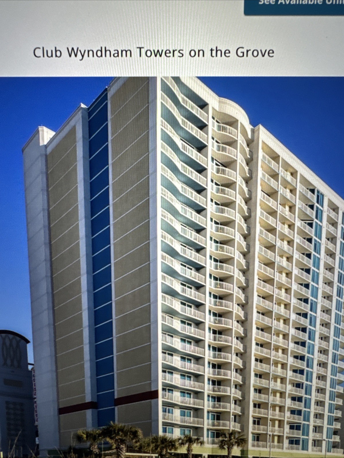 Club Wyndham Towers on the Grove – 2 Bdrm – North Myrtle Beach ￼SC