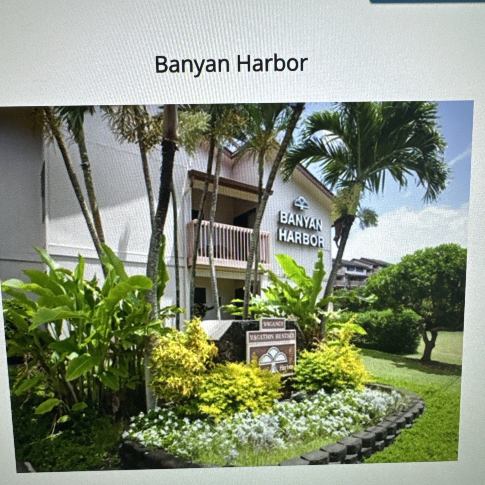 Banyan Harbor Resort – Lihue, Kauai, Hawaii Nov 3-10