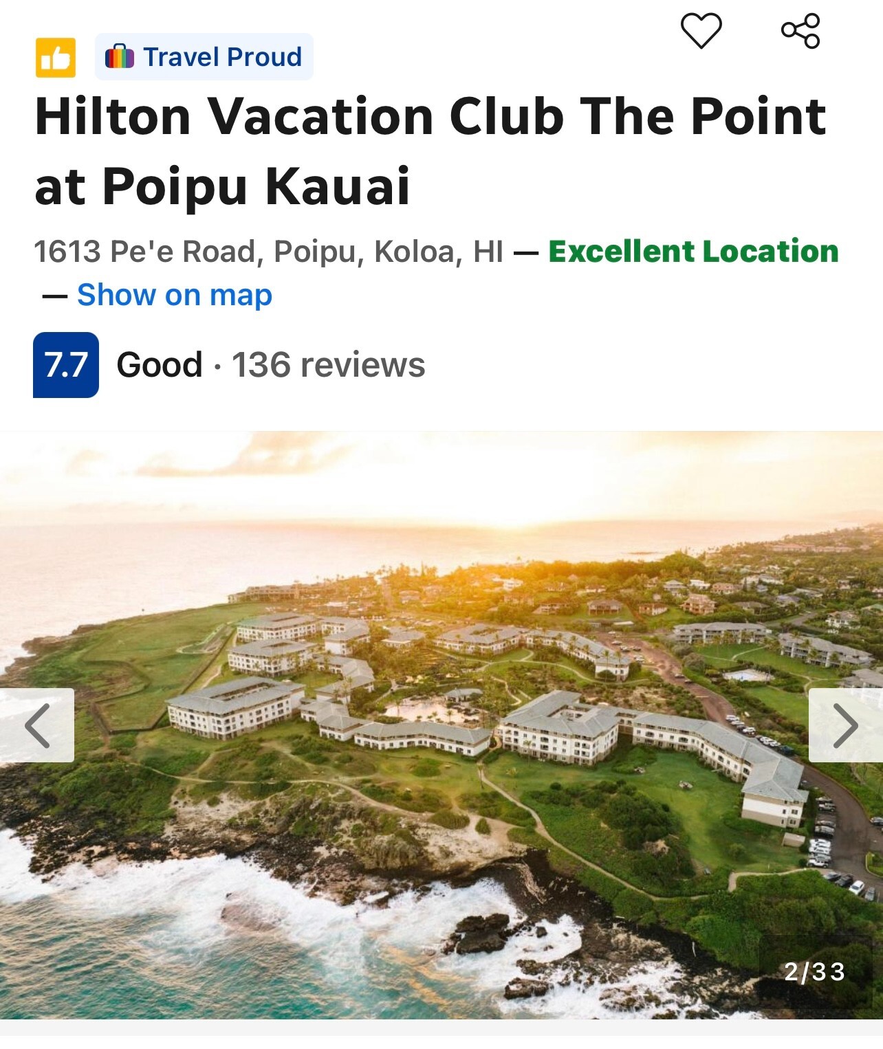 7-Night Stay at Hilton Vacation Club The Point at Poipu Kauai-Oceanfront 2 BedRm