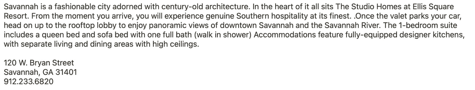 MLK Wknd Hotel Suite Savannah 1-16 to 1/19 only $295 BluegreenResort at Ellis Sq